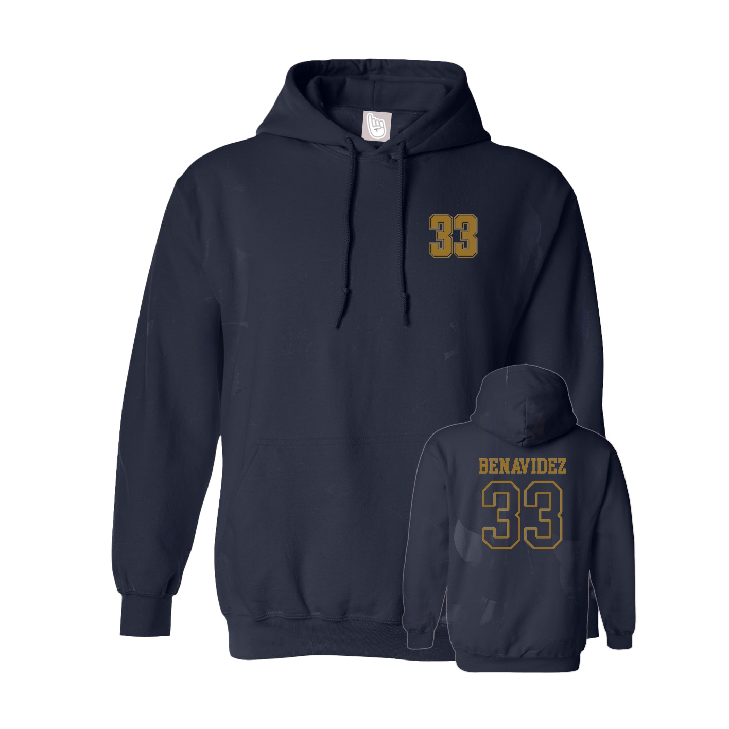 Youth Hoodie — Chest Back in Navy