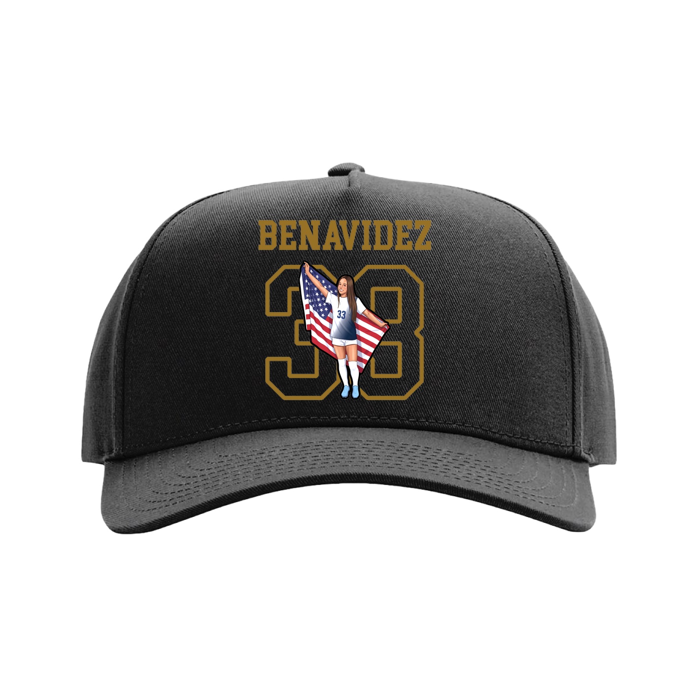 Full Fabric Five-Panel Champ Cap — Shirsey in Black