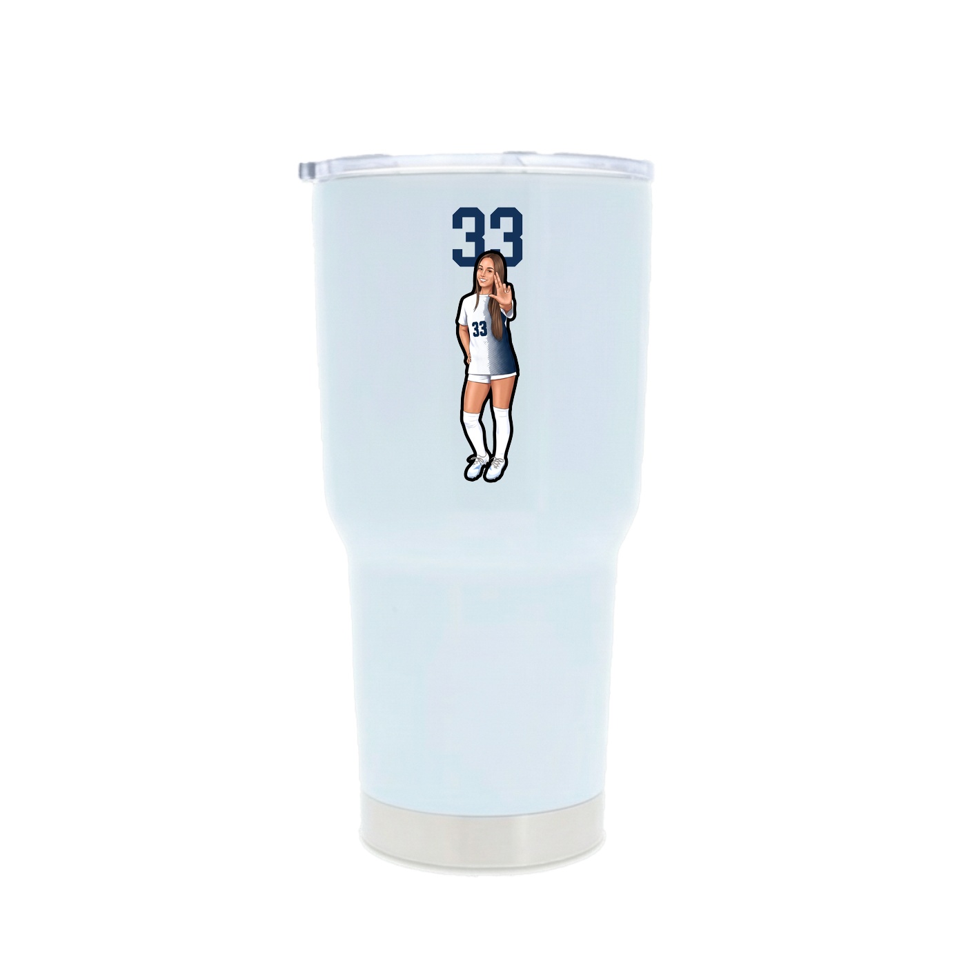 30oz Stainless Steel Tumbler — Number Top in White