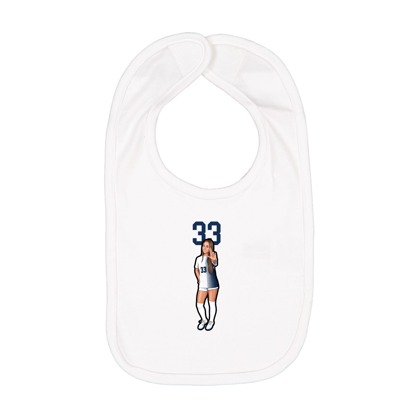 Infant Bib — Number Top in White