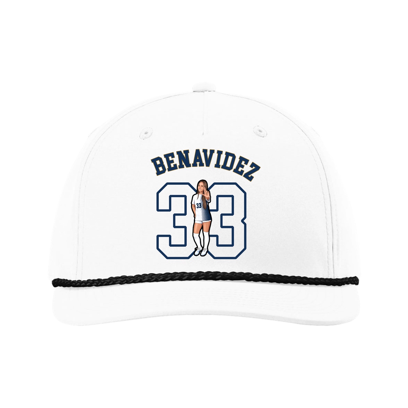 Five-Panel Classic Rope Cap — Shirsey Arch in White