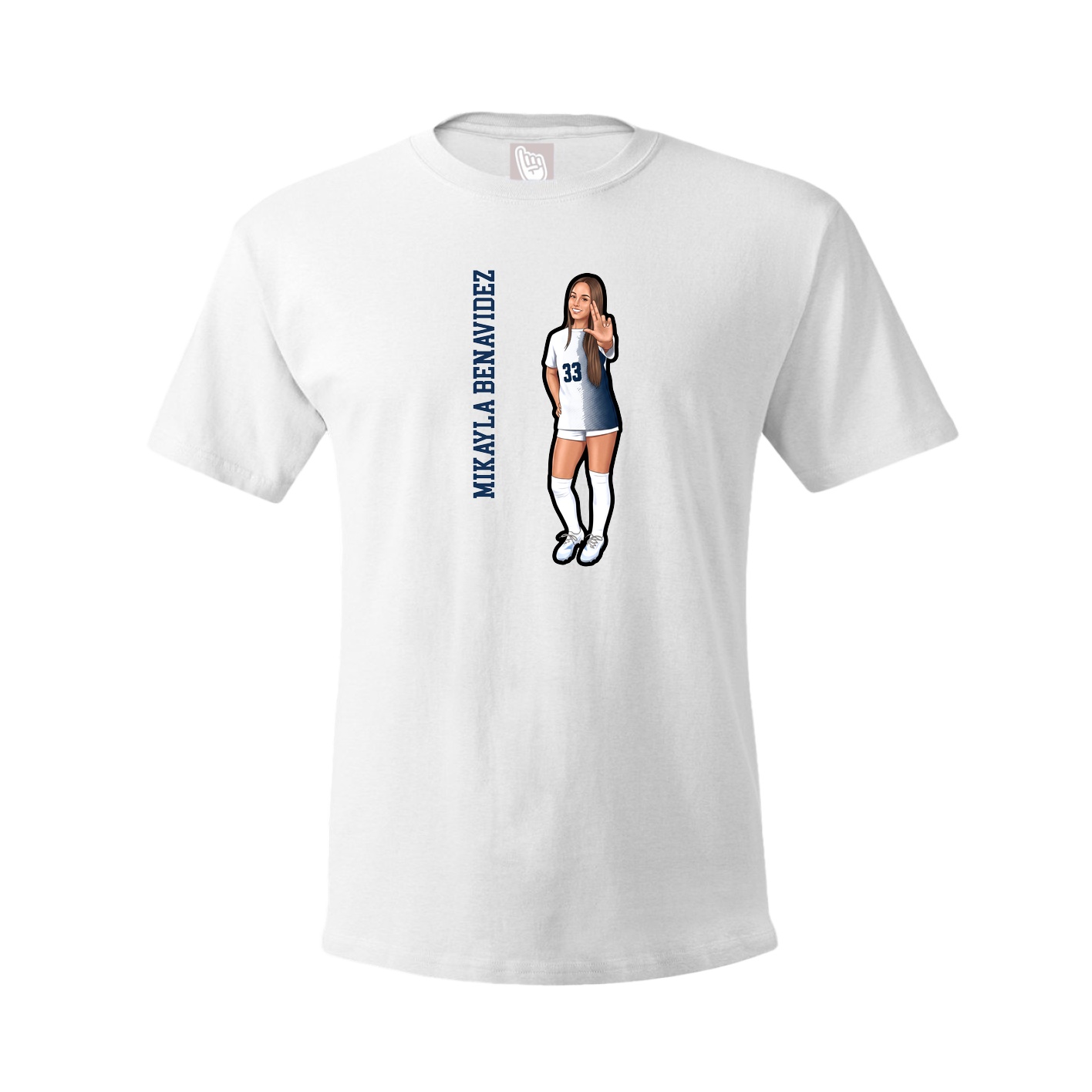 Tee — Name Vertical in White