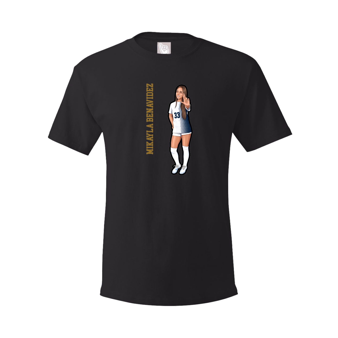Youth Tee — Name Vertical in Black