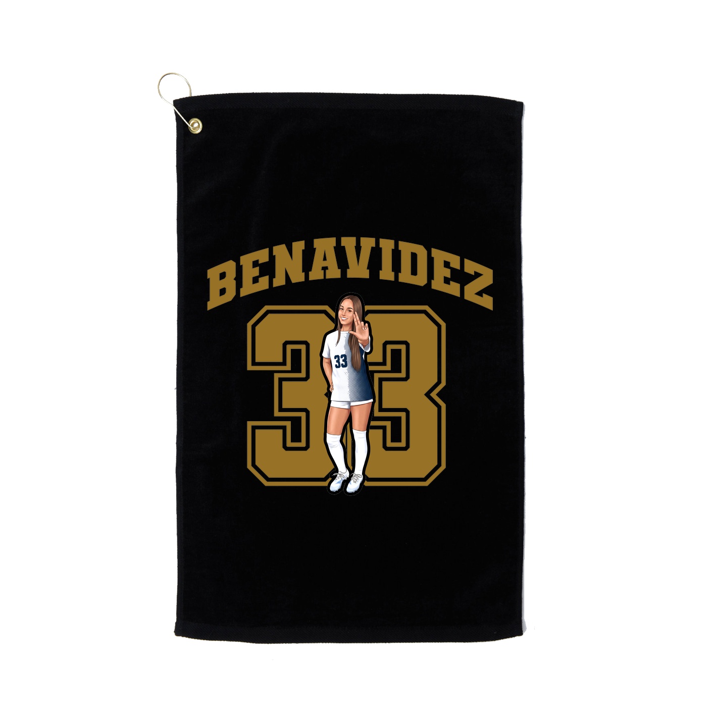 Golf Towel — Number in Black