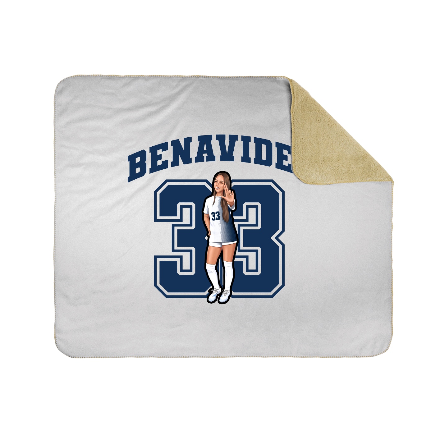 Throw Blanket — Number in White