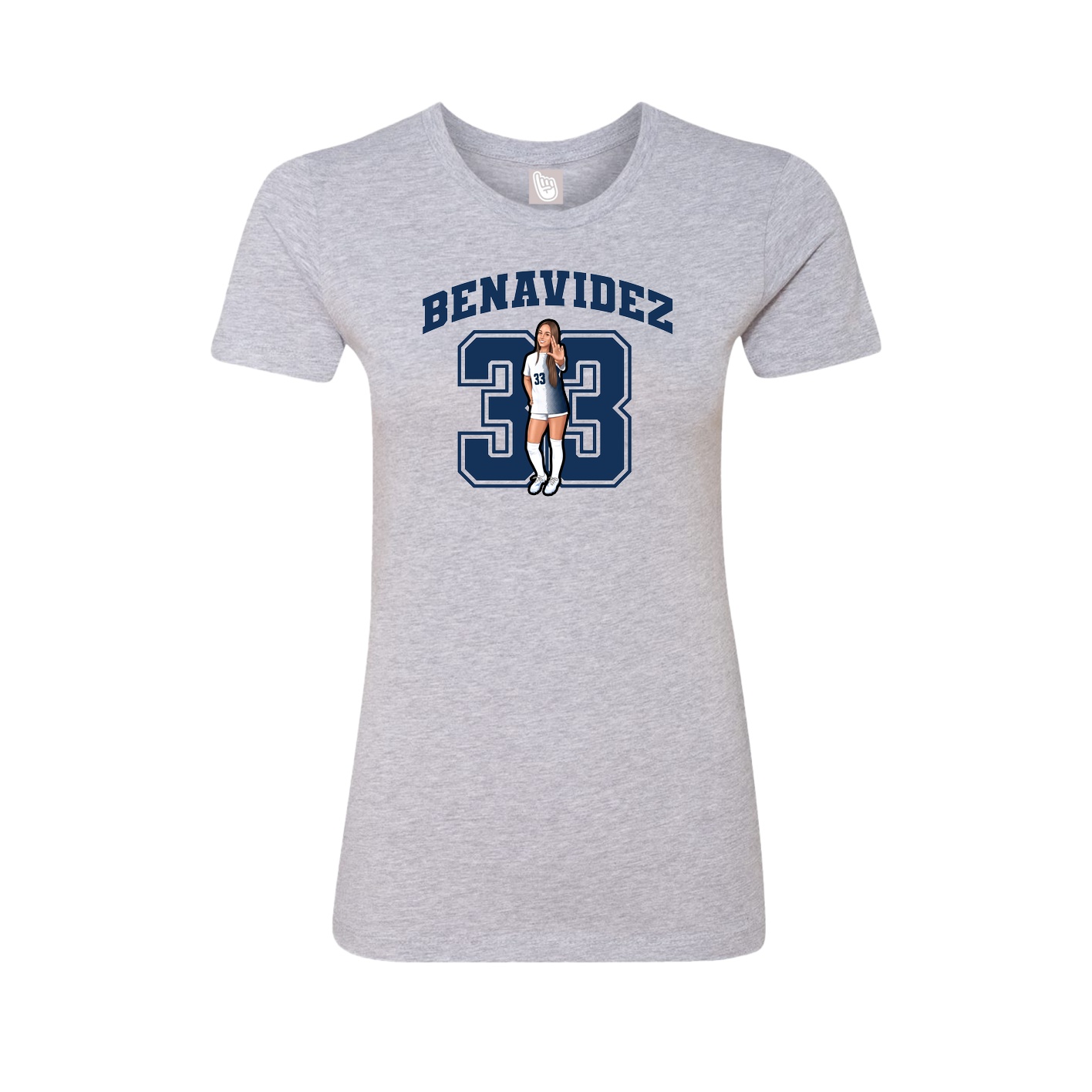 Fitted Women's Tee — Number in Grey