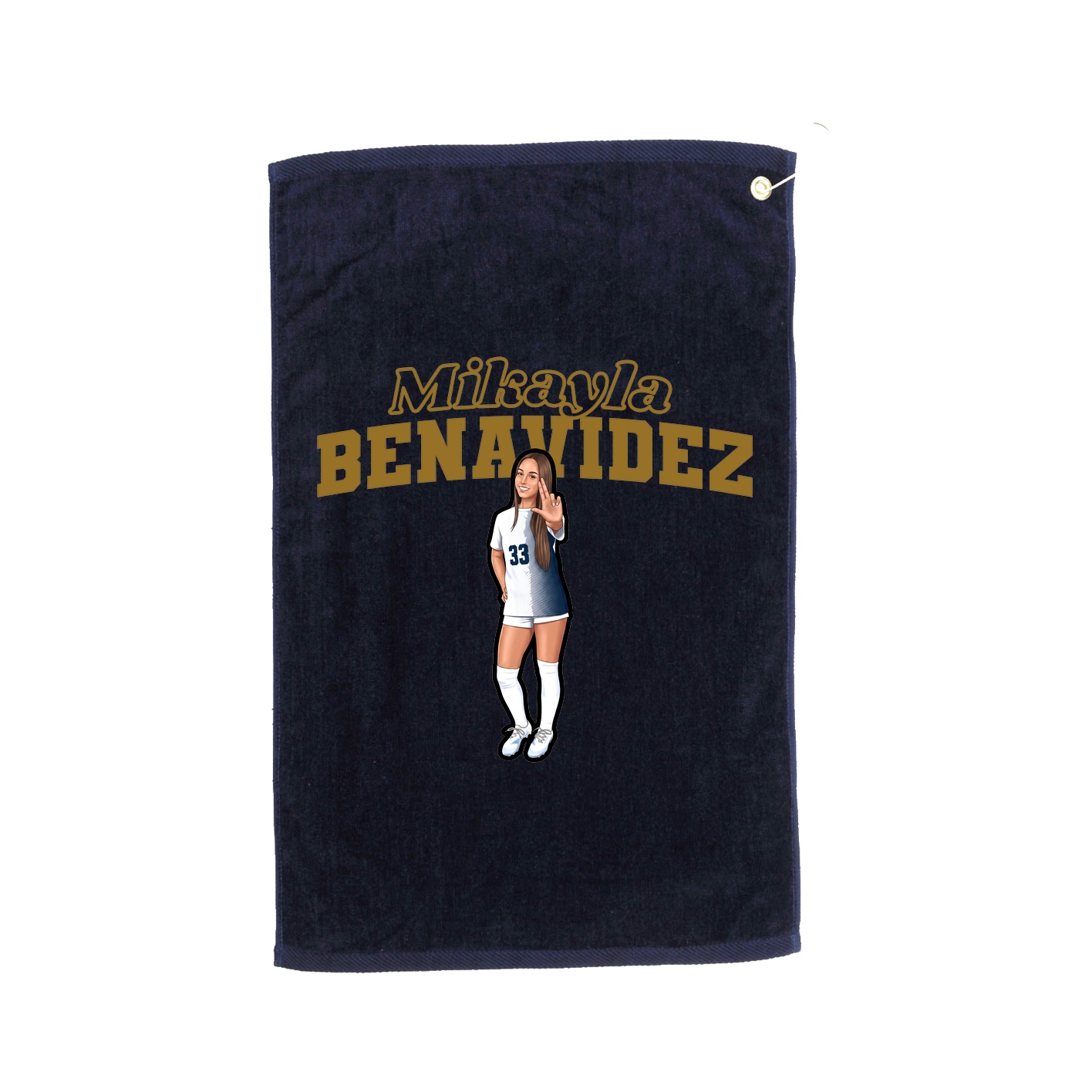 Golf Towel — Name Arch in Navy