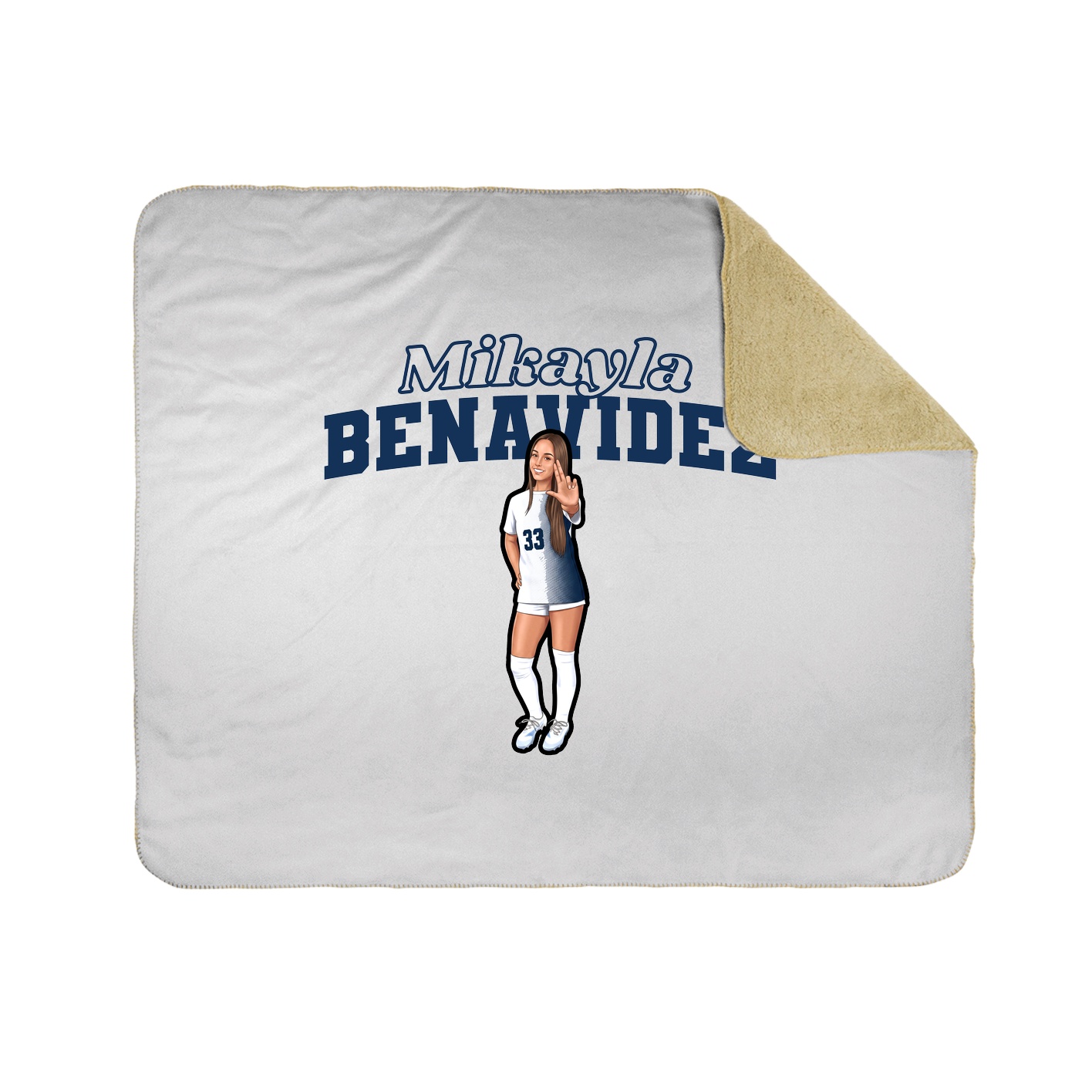 Throw Blanket — Name Arch in White