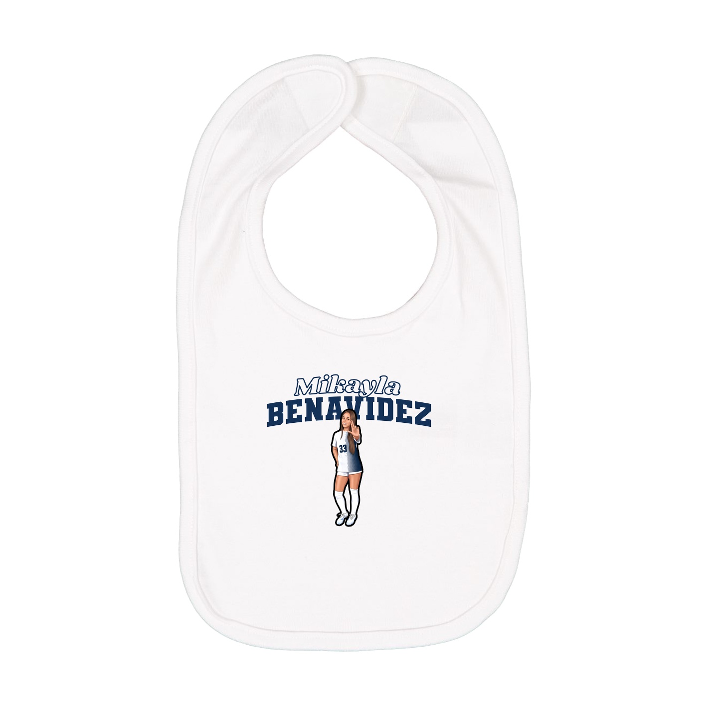 Infant Bib — Name Arch in White