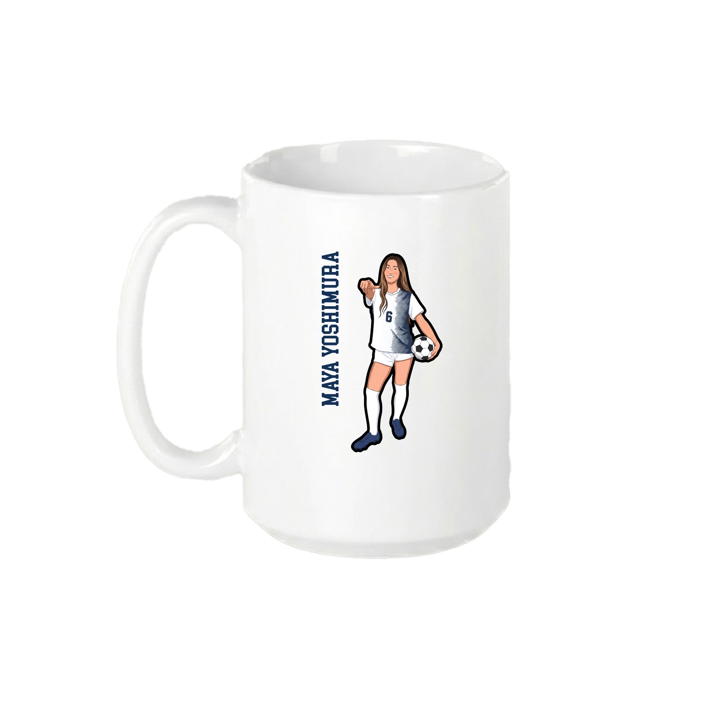 15oz Coffee Mug — Name Vertical in White