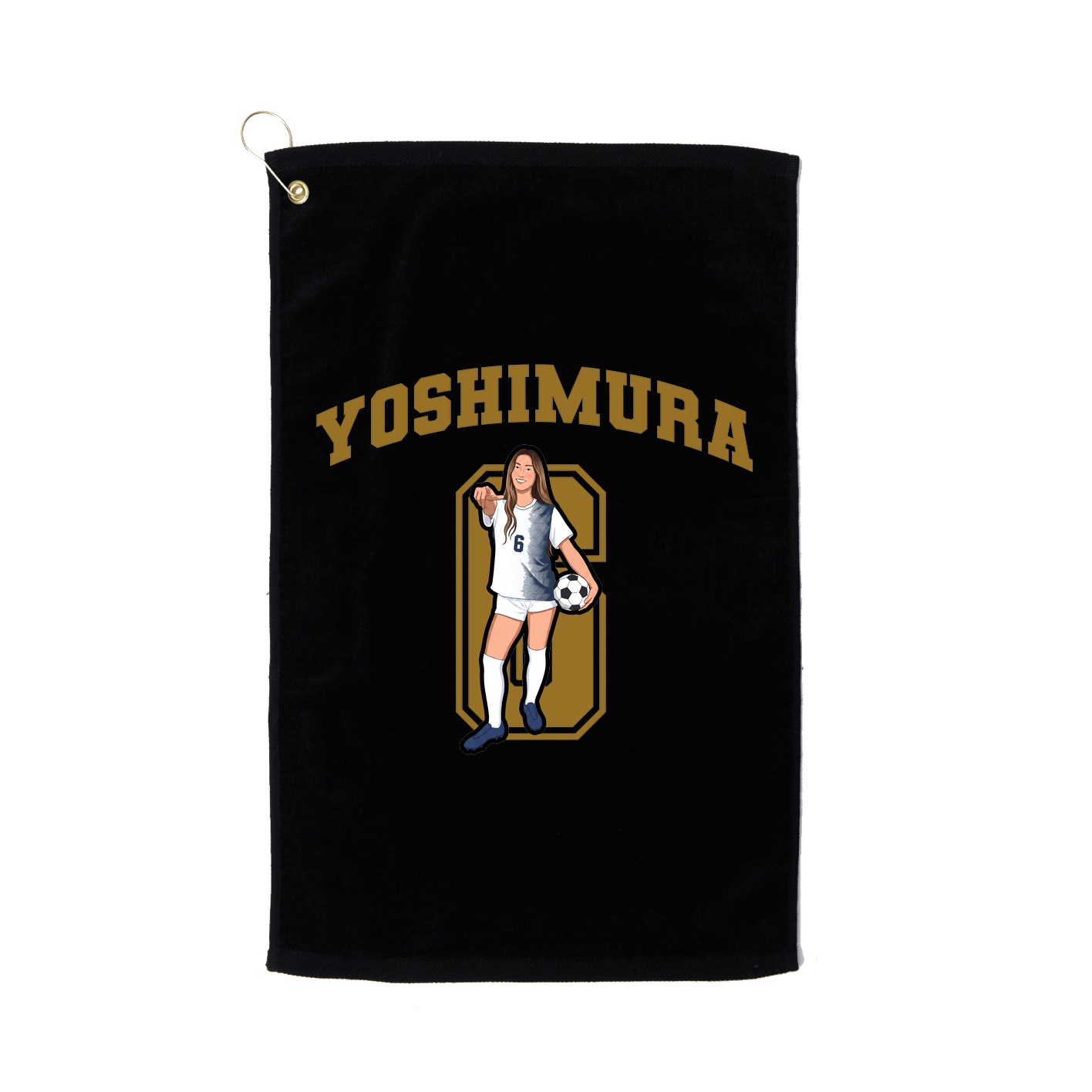 Golf Towel — Number in Black
