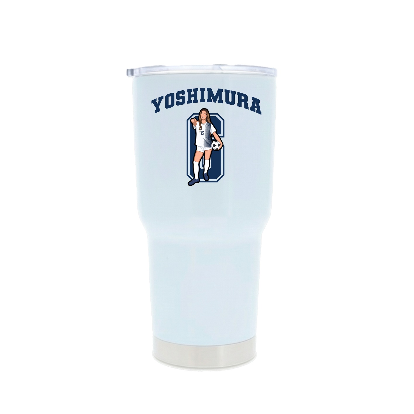 30oz Stainless Steel Tumbler — Number in White