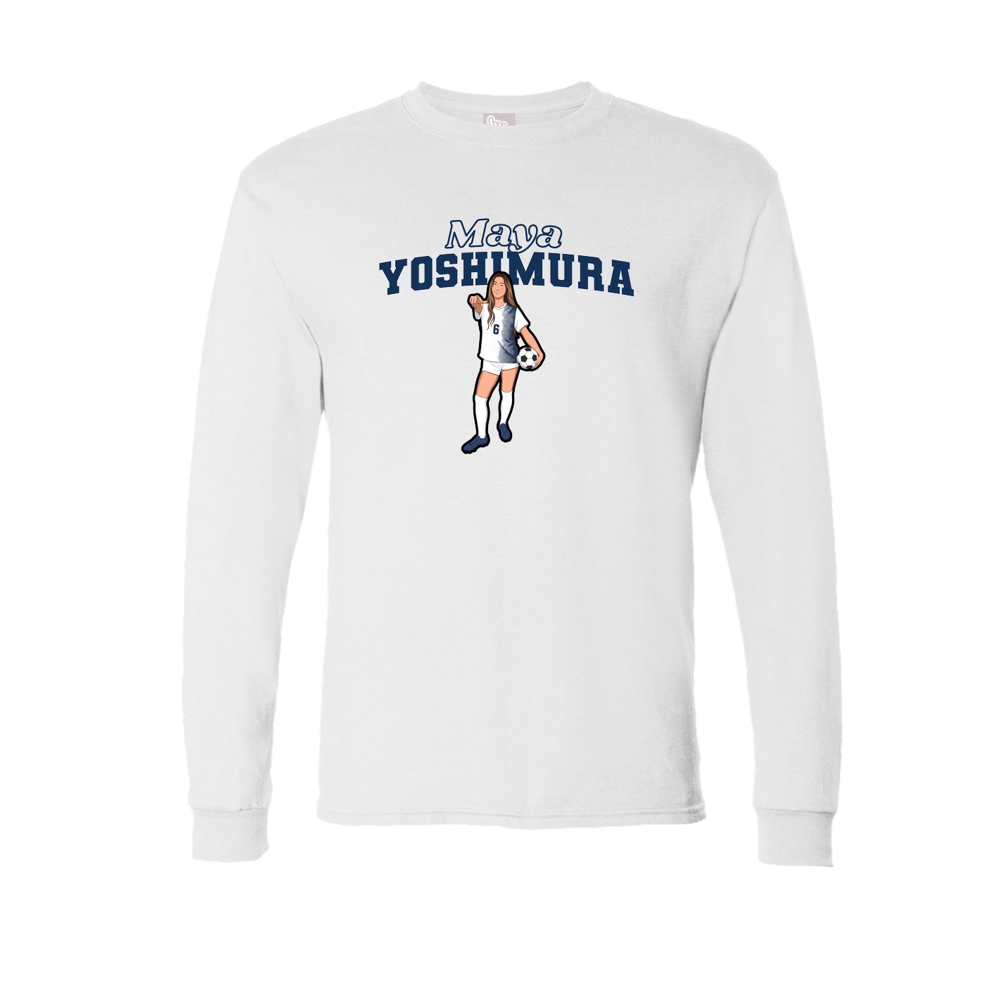 Long Sleeve Tee — Name Arch in White