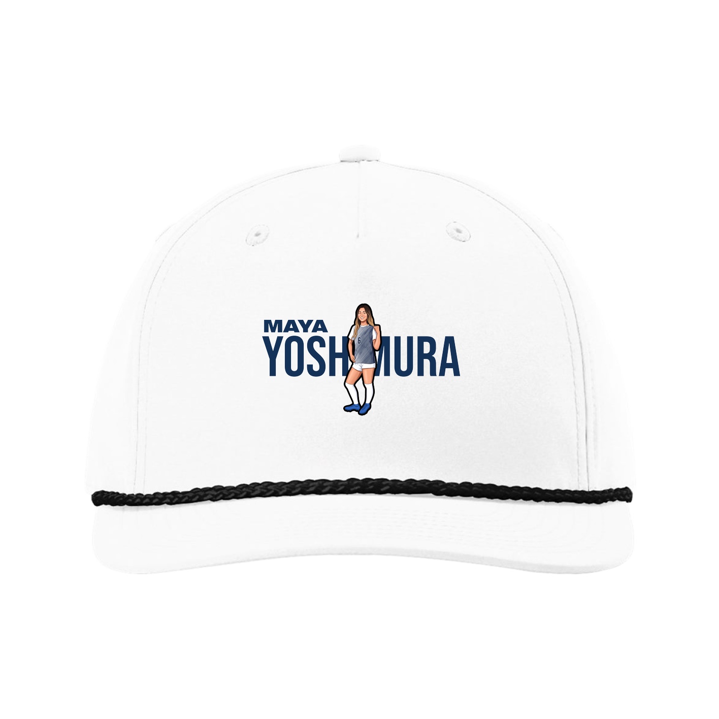 Five-Panel Classic Rope Cap — Player Name in White