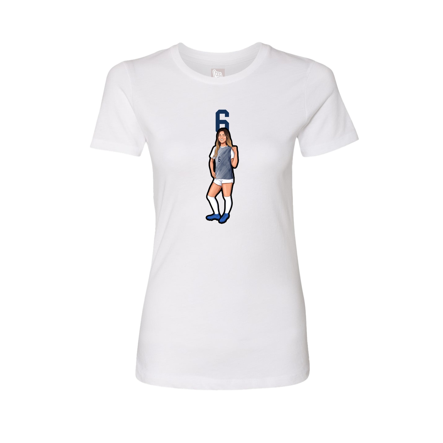 Womens Tee — Number Top in White