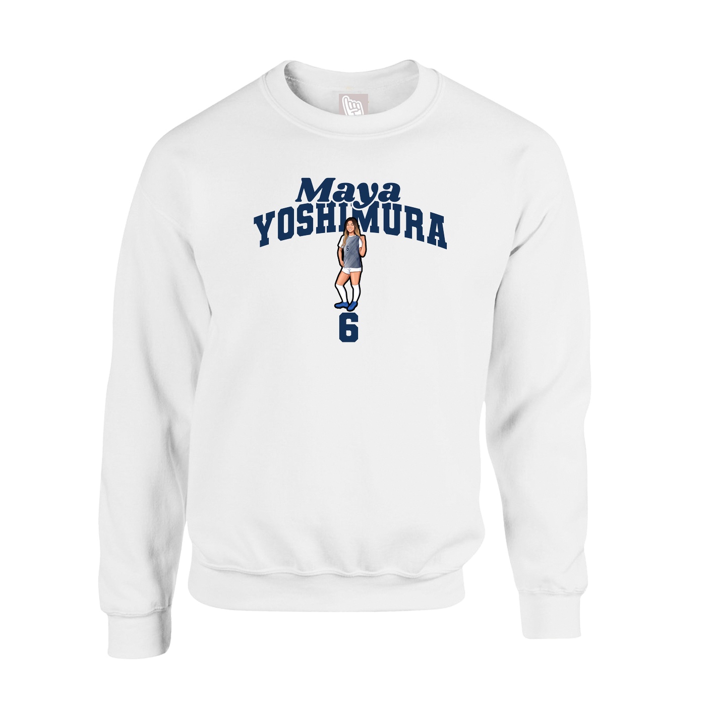 Fleece Crew — Signature Arch in White