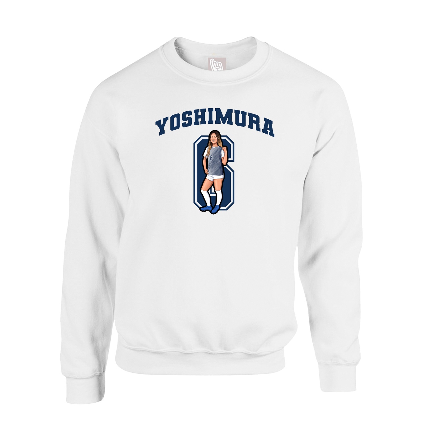 Fleece Crew — Number in White