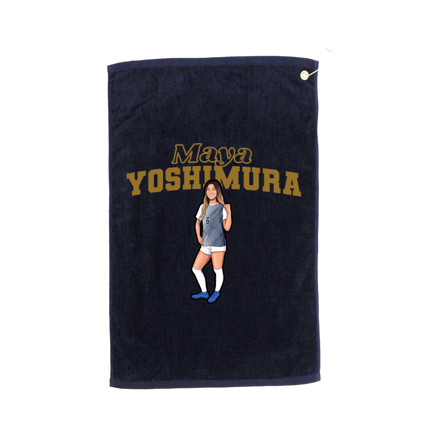 Golf Towel — Name Arch in Navy