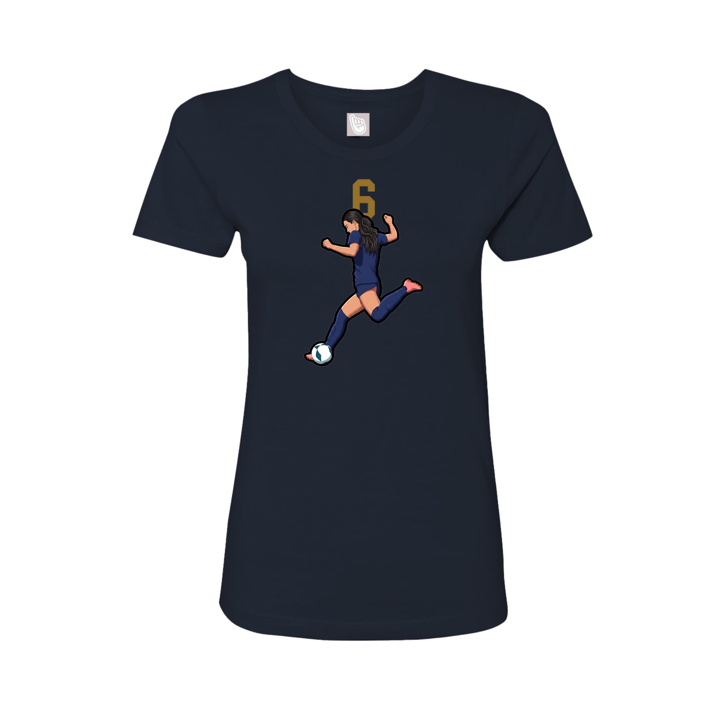 Womens Tee — Number Top in Navy