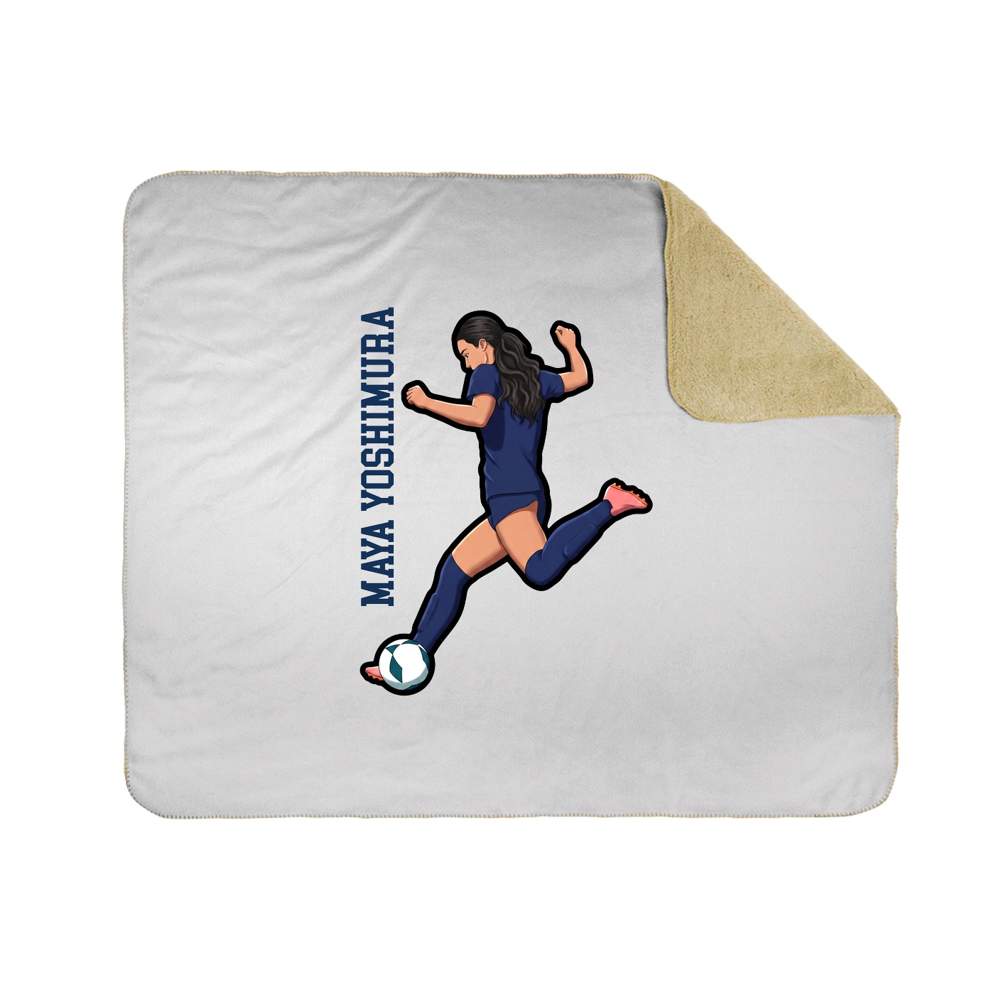 Throw Blanket — Name Vertical in White