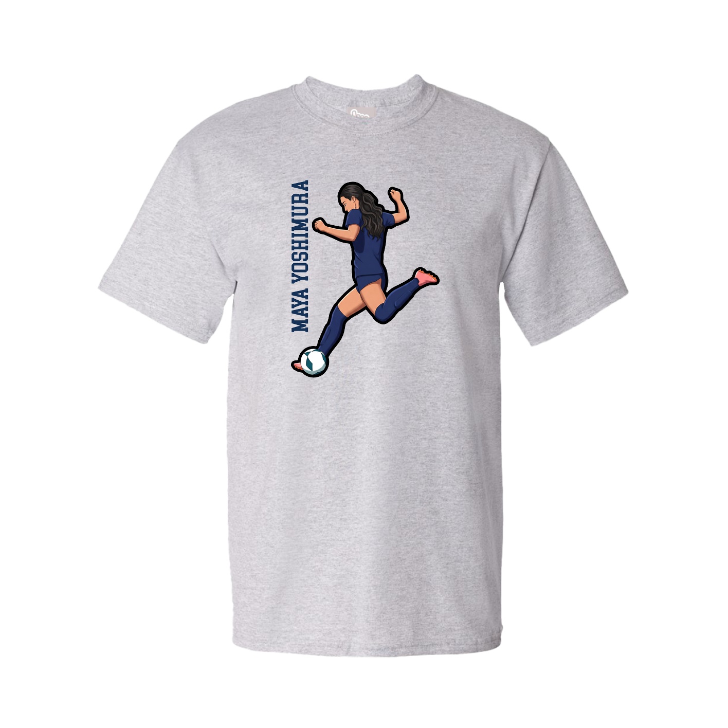 Youth Tee — Name Vertical in Grey