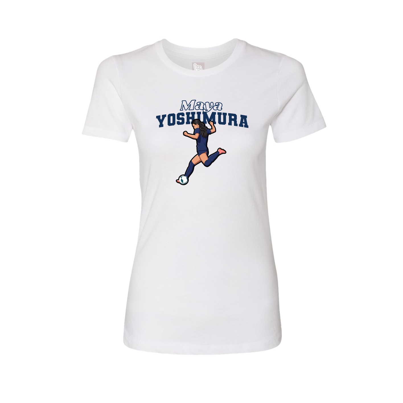 Womens Tee — Name Arch in White
