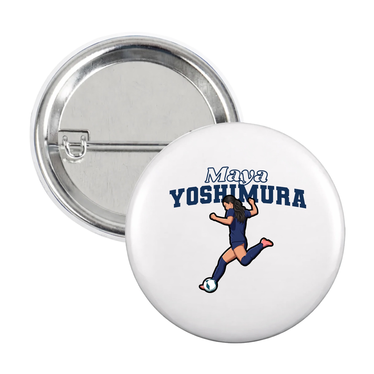 Game Day Button — Name Arch in White