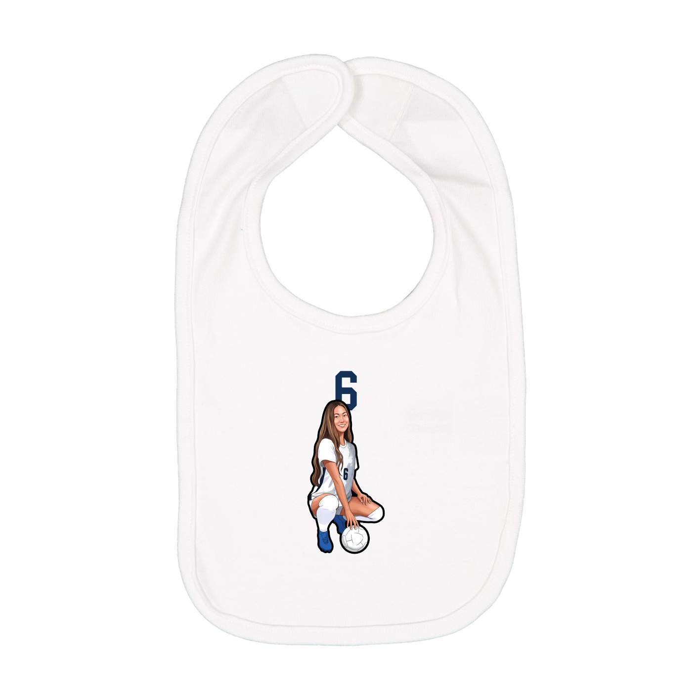 Infant Bib — Number Top in White