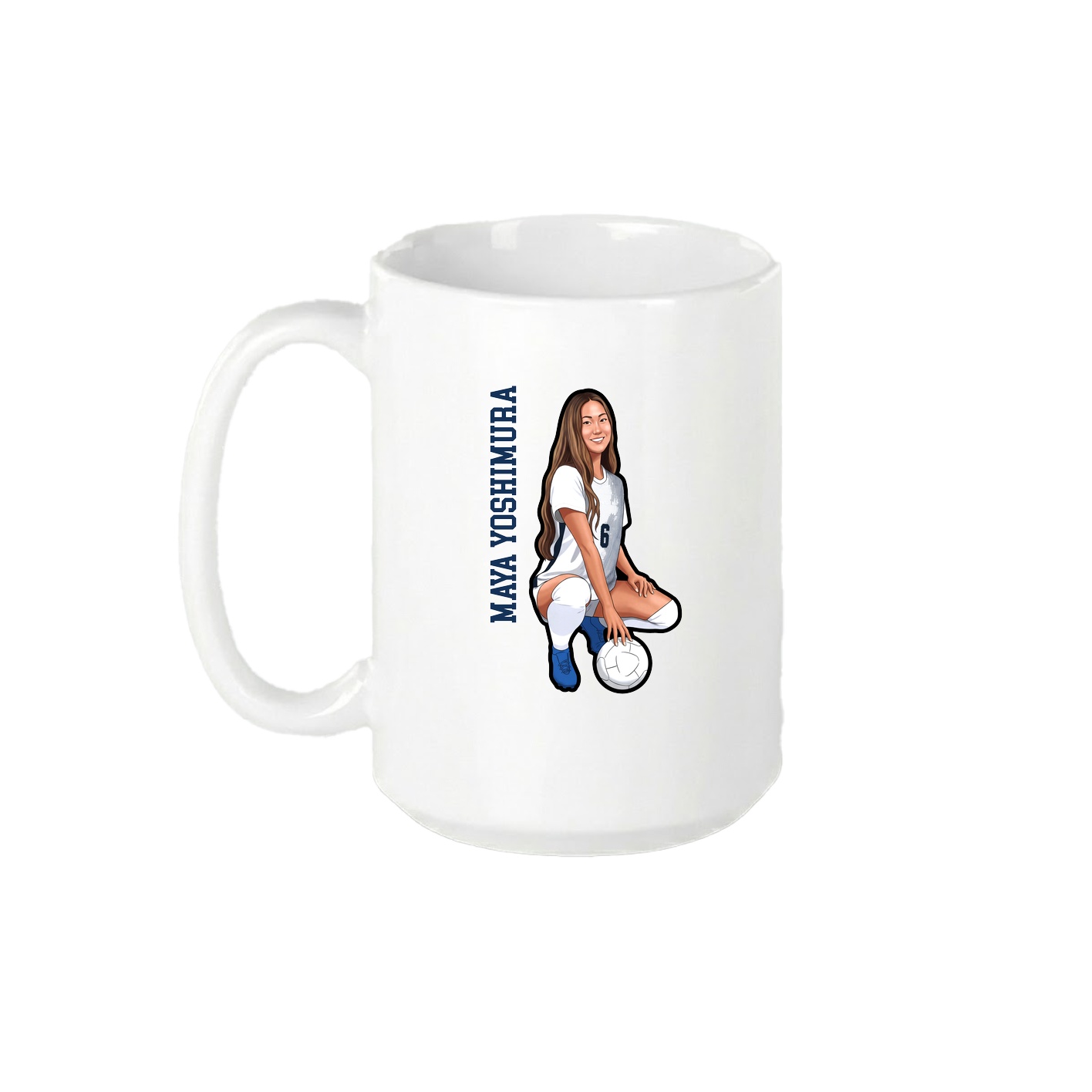 15oz Coffee Mug — Name Vertical in White