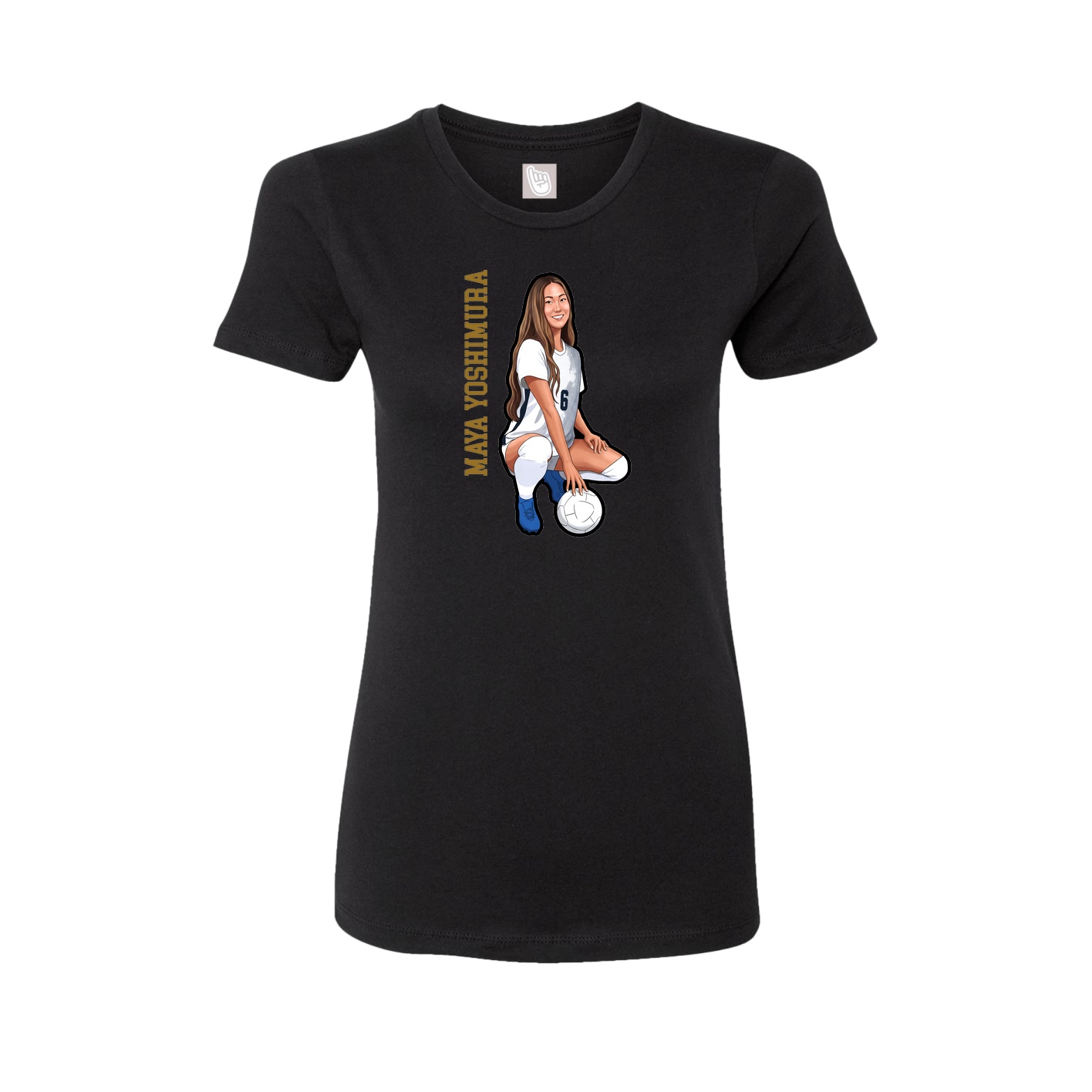 Womens Tee — Name Vertical in Black