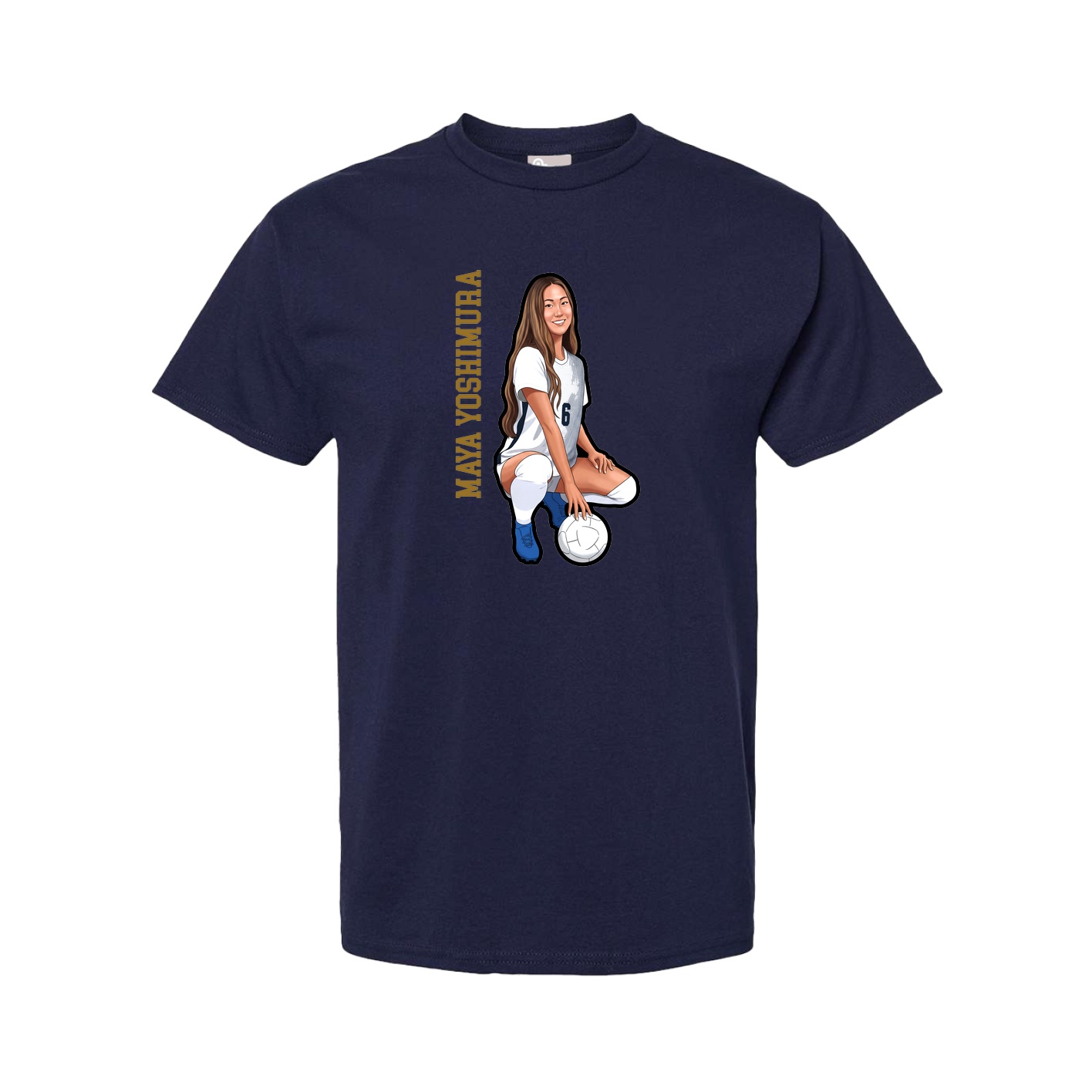 Youth Tee — Name Vertical in Navy