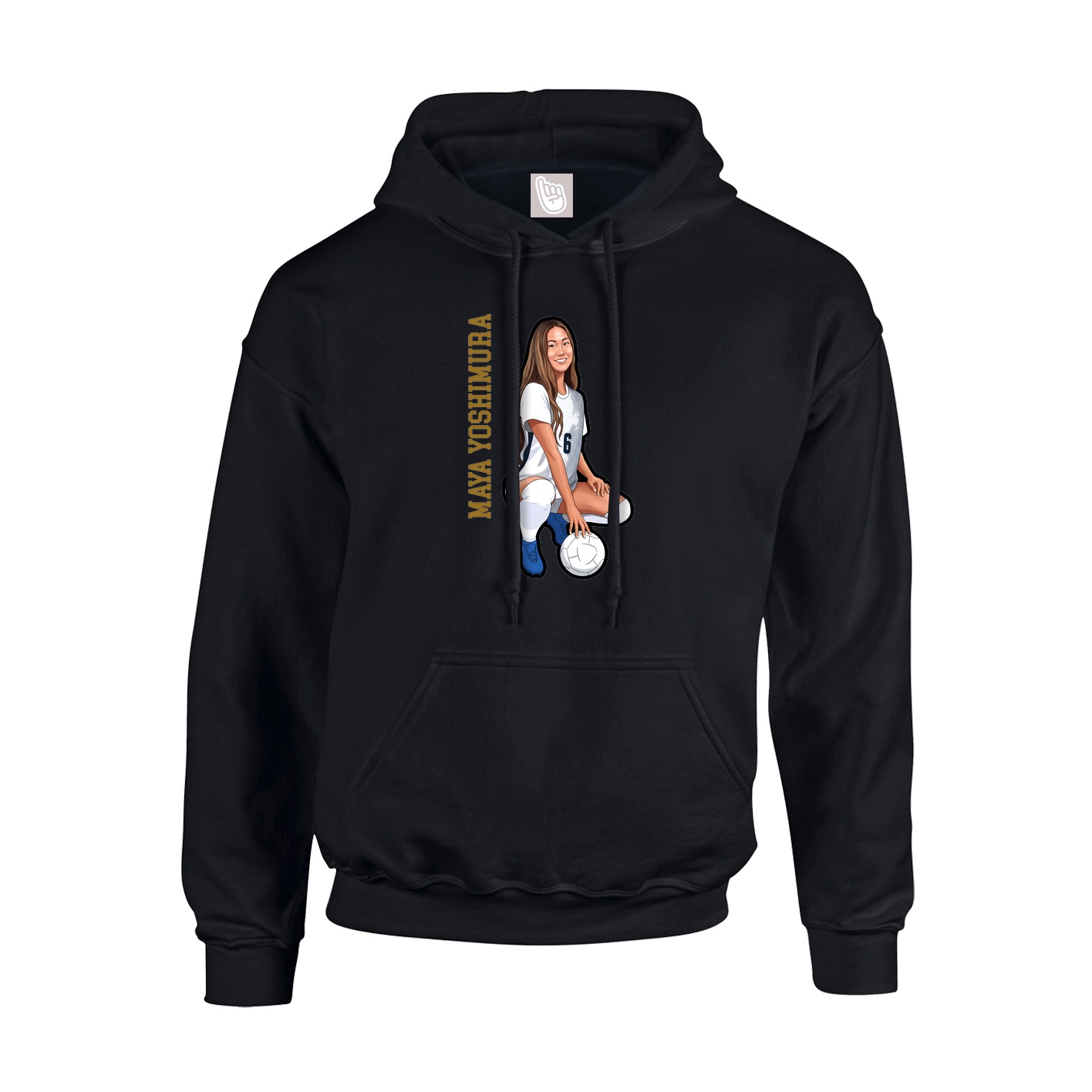 Youth Hoodie — Name Vertical in Black