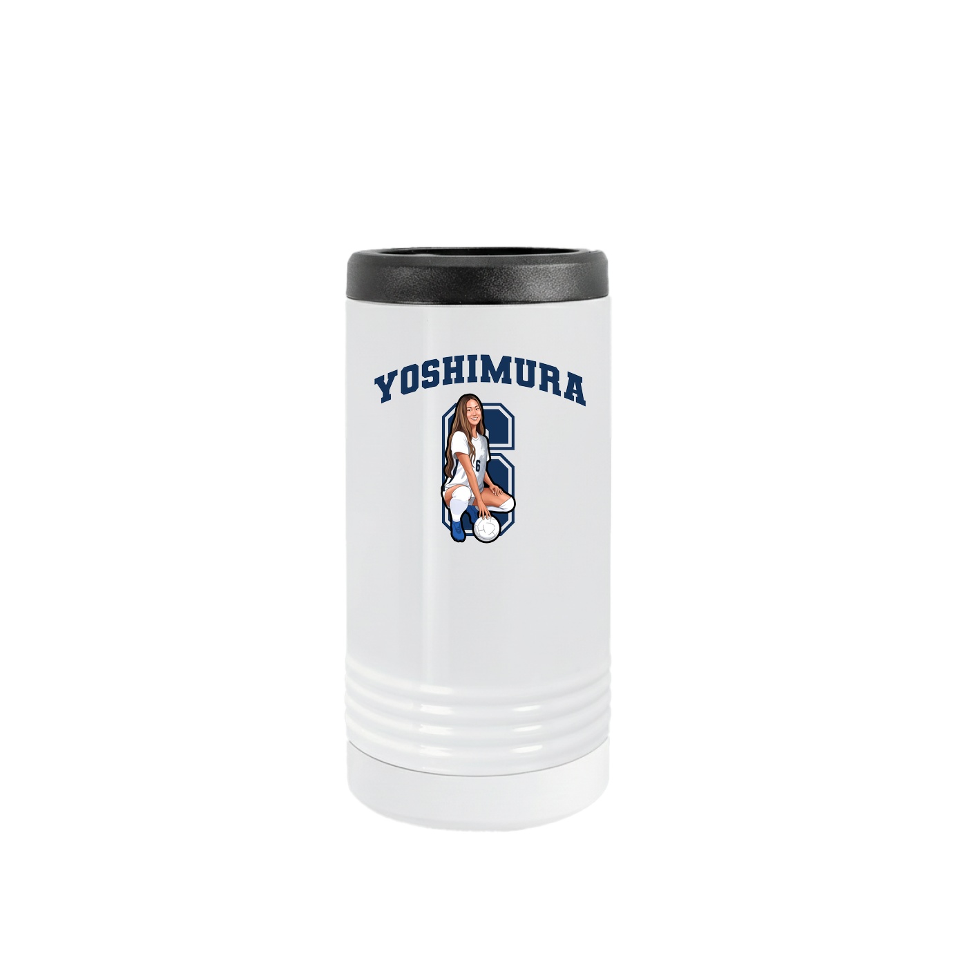 Slim Beverage Holder — Number in White