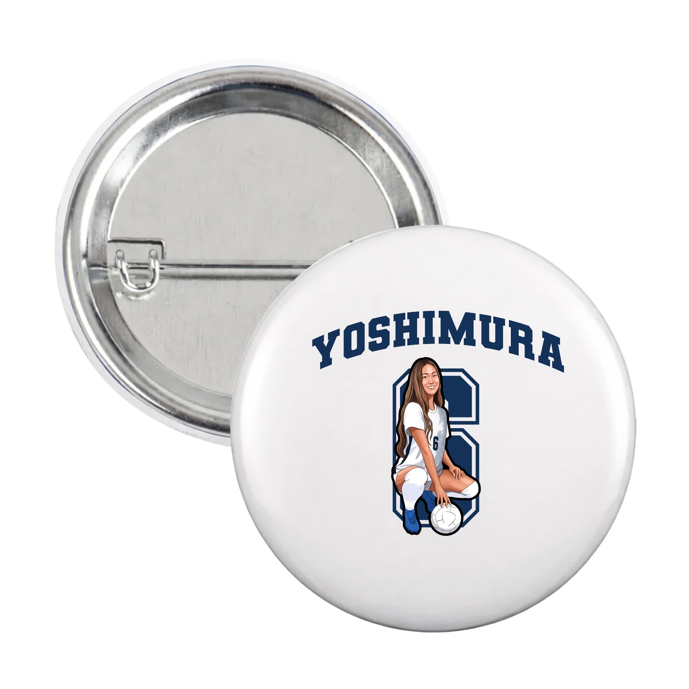 Game Day Button — Number in White