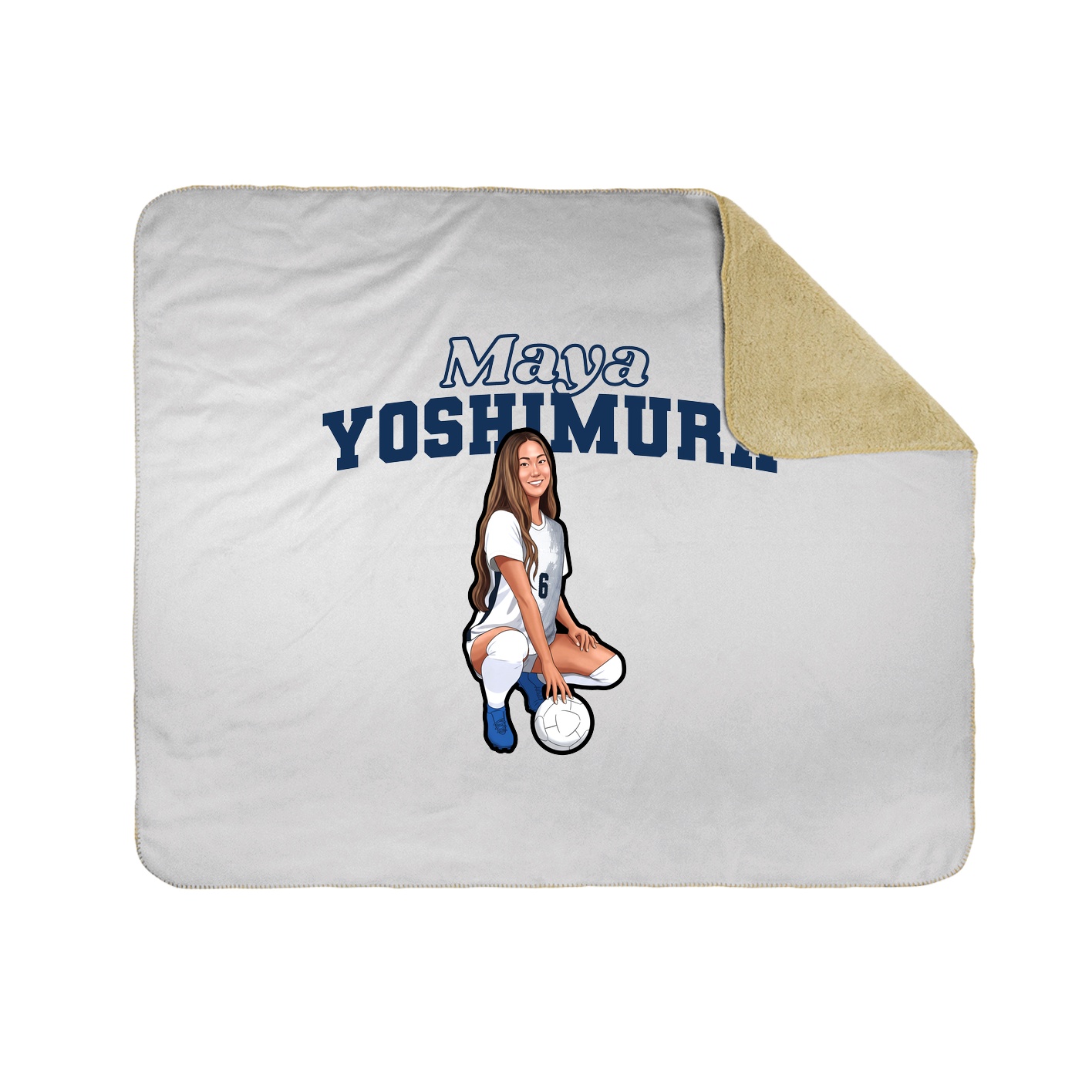 Throw Blanket — Name Arch in White