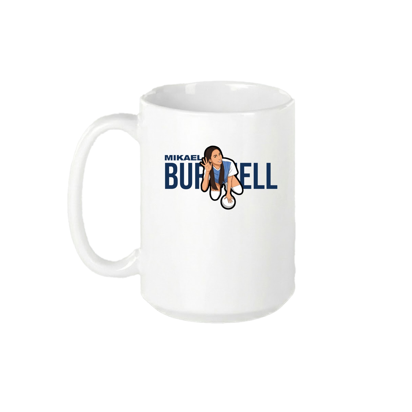15oz Coffee Mug — Player Name in White