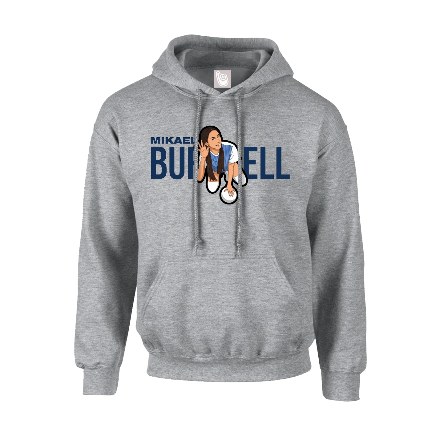 Hoodie — Player Name in Grey