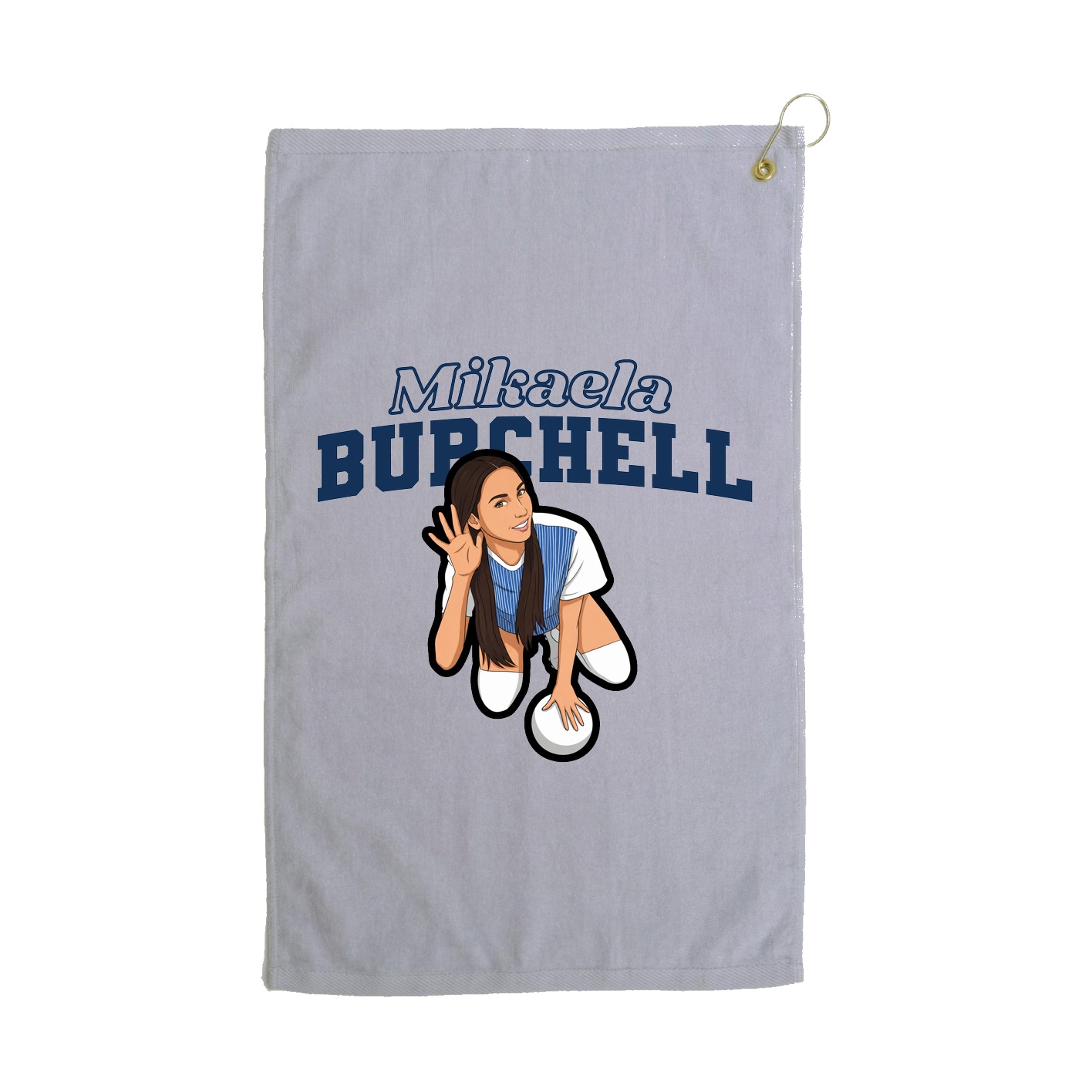 Golf Towel — Name Arch in Grey