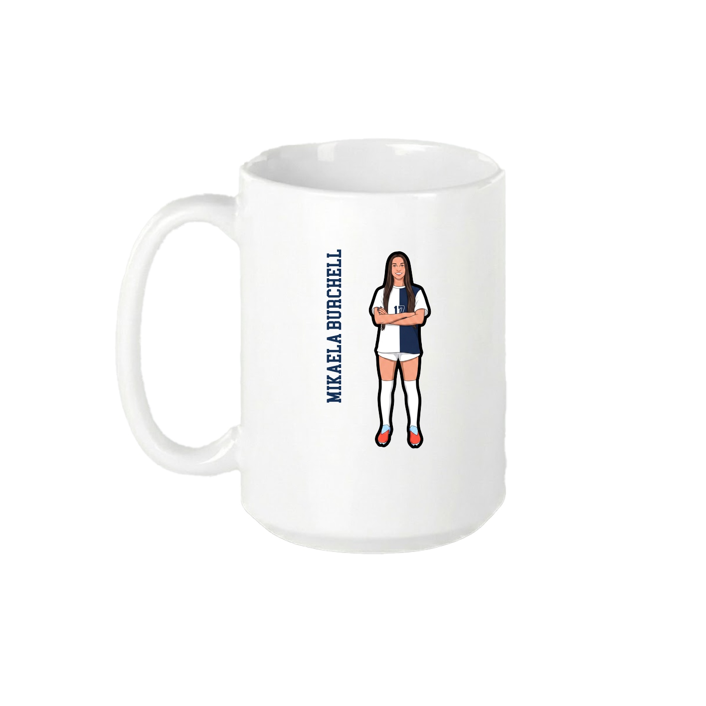 15oz Coffee Mug — Name Vertical in White
