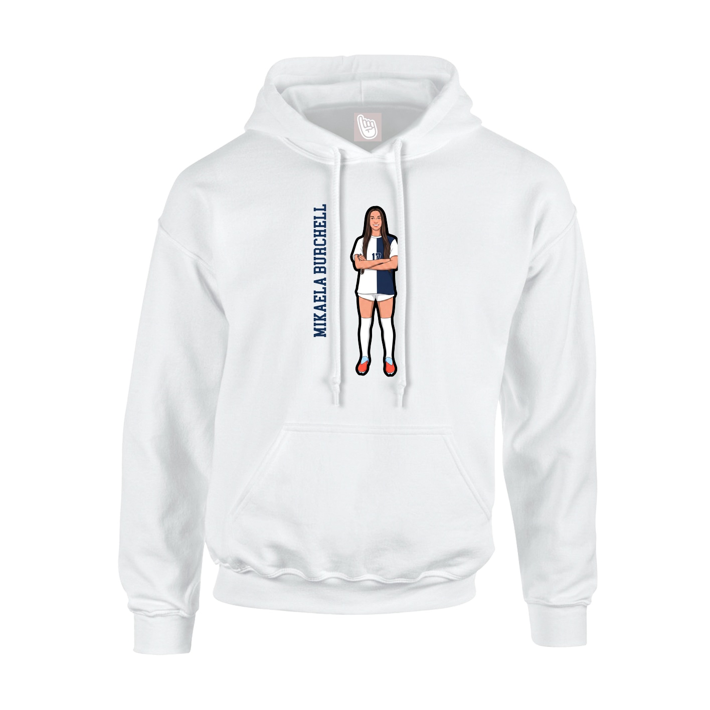 Youth Hoodie — Name Vertical in White