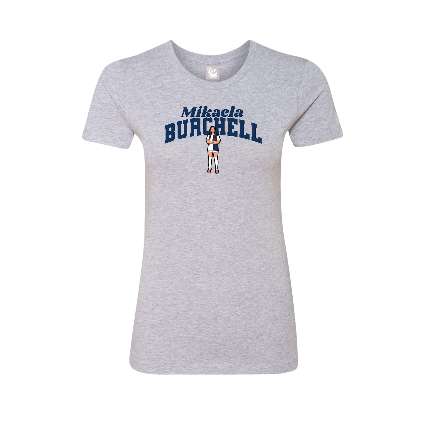 Fitted Women's Tee — Signature Arch in Grey