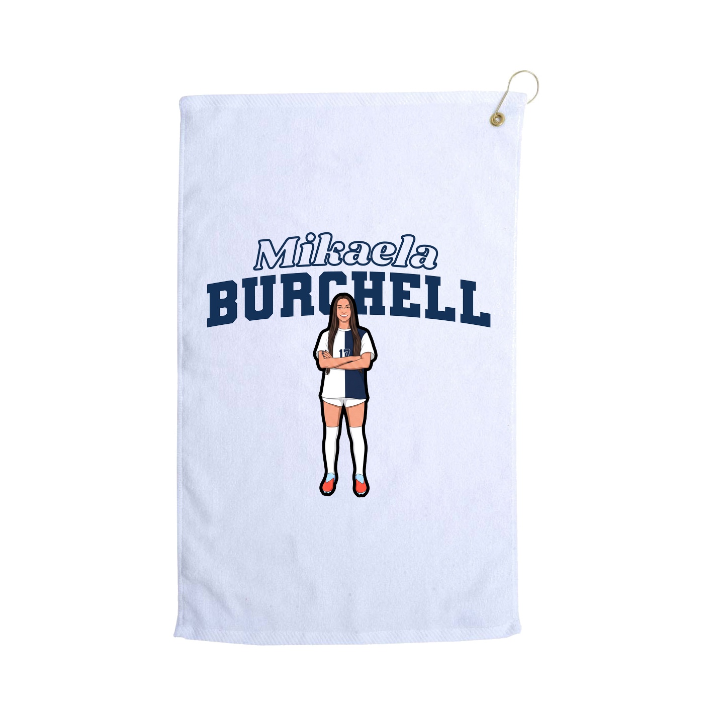 Golf Towel — Name Arch in White