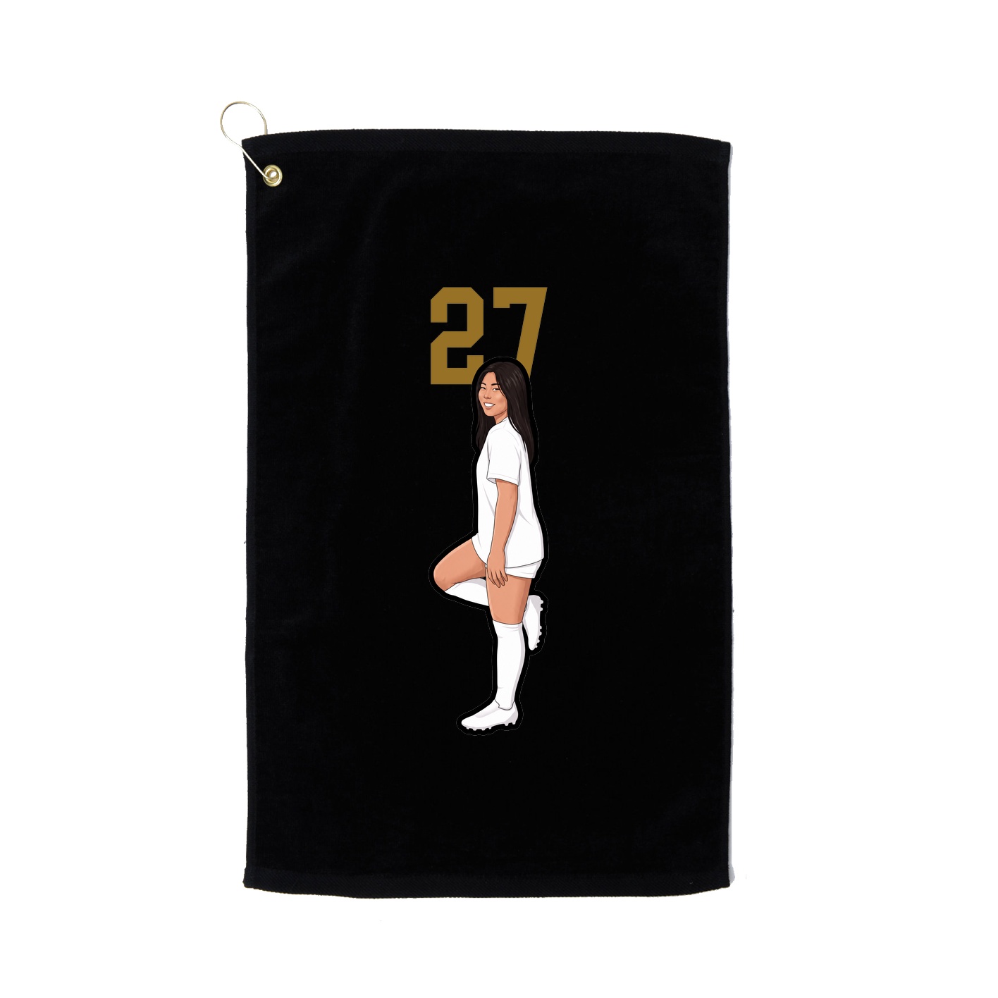Golf Towel — Number Top in Black