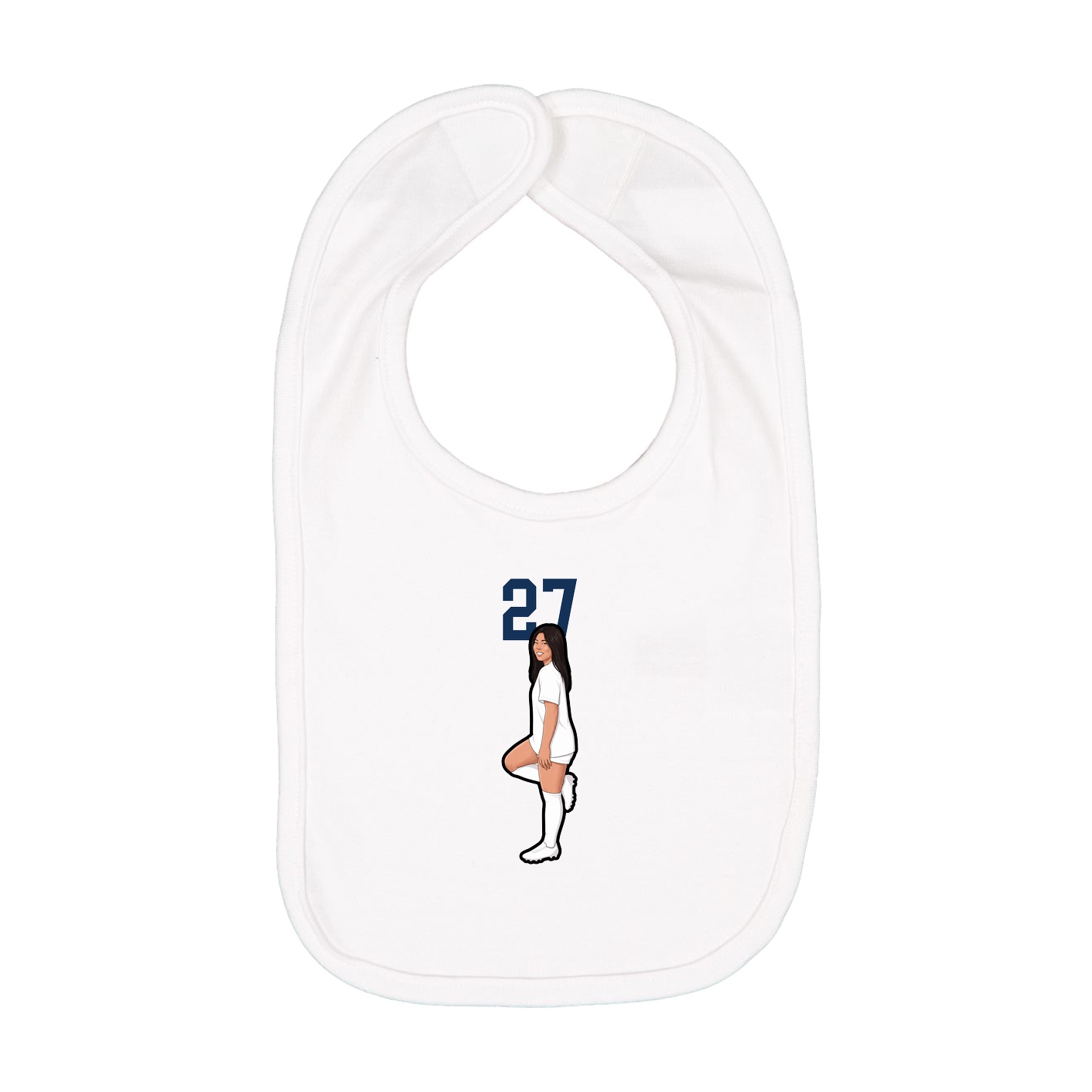 Infant Bib — Number Top in White