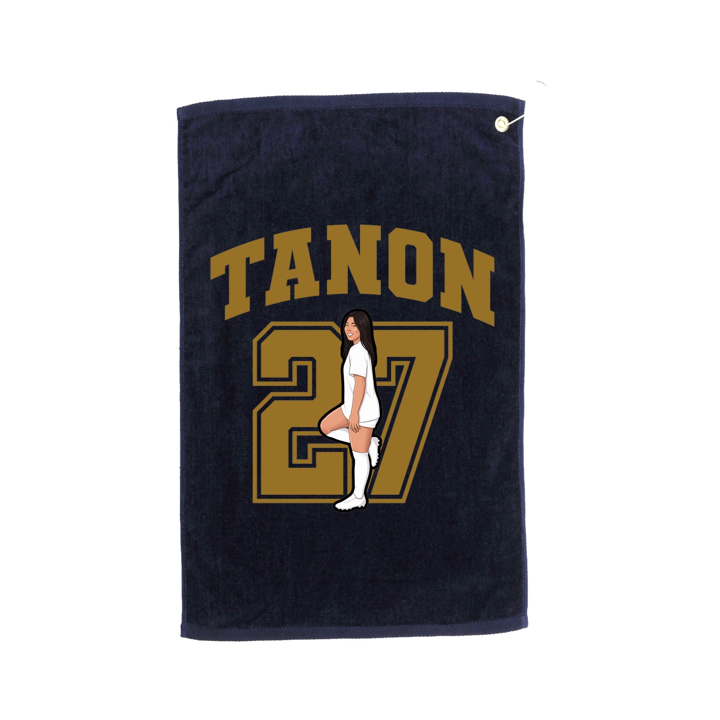Golf Towel — Number in Navy