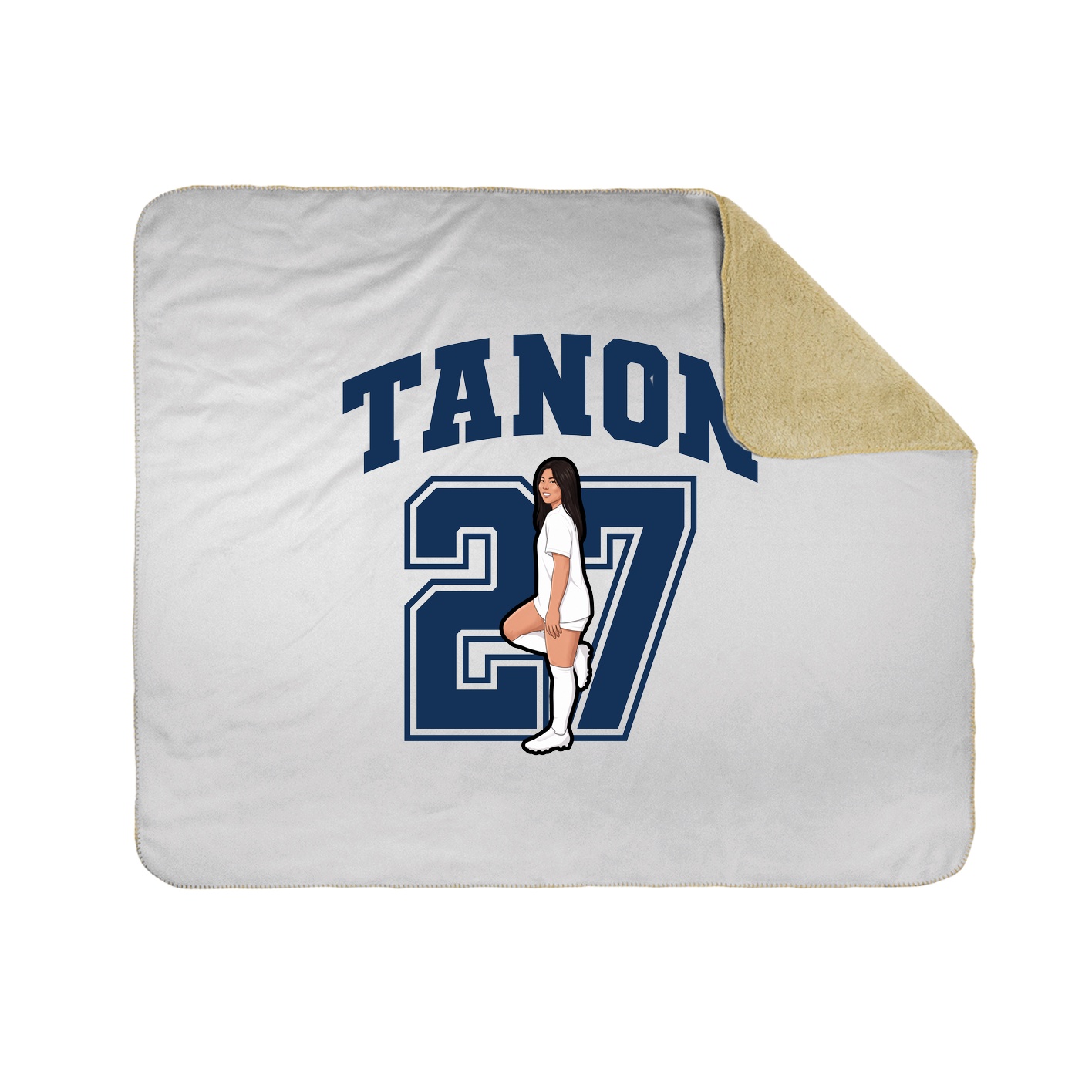 Throw Blanket — Number in White