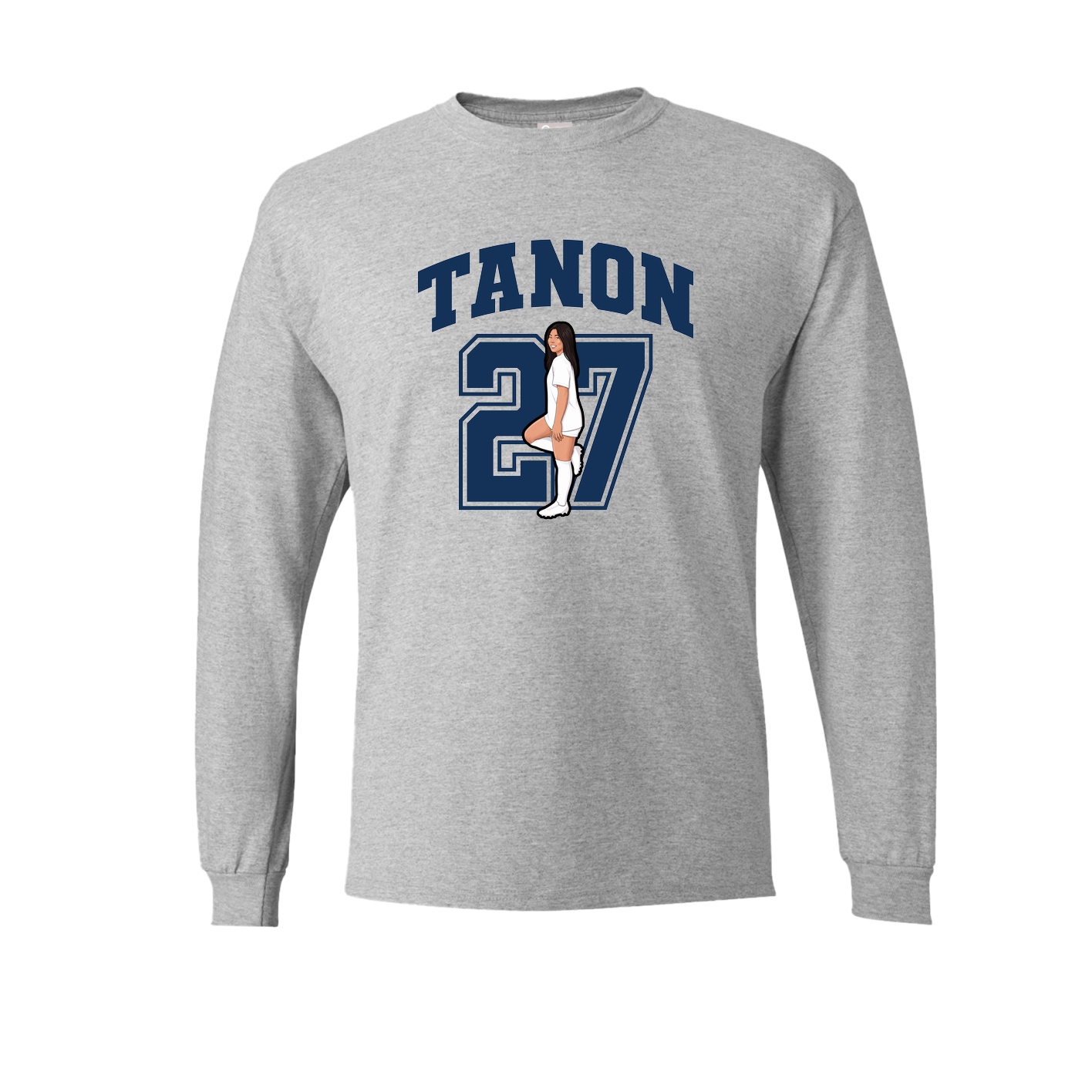 Long Sleeve Tee — Number in Grey
