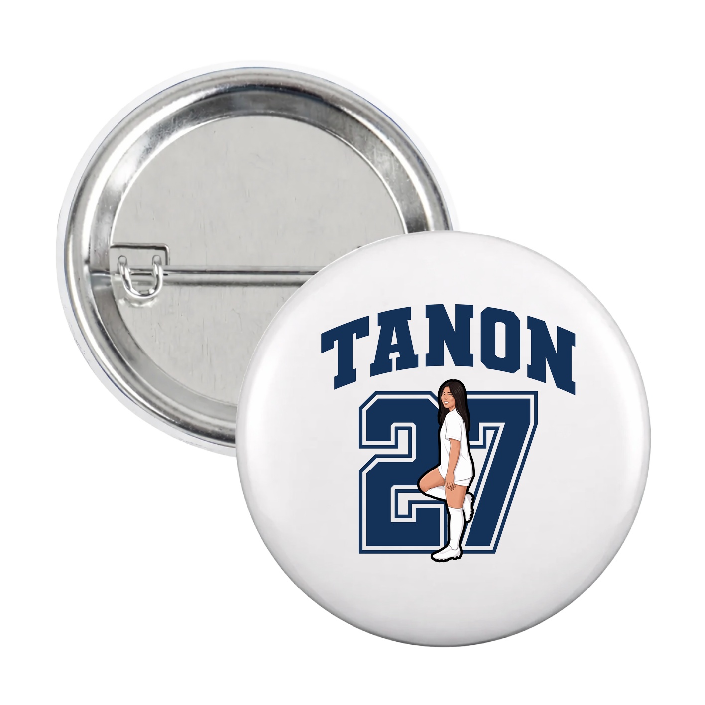 Game Day Button — Number in White