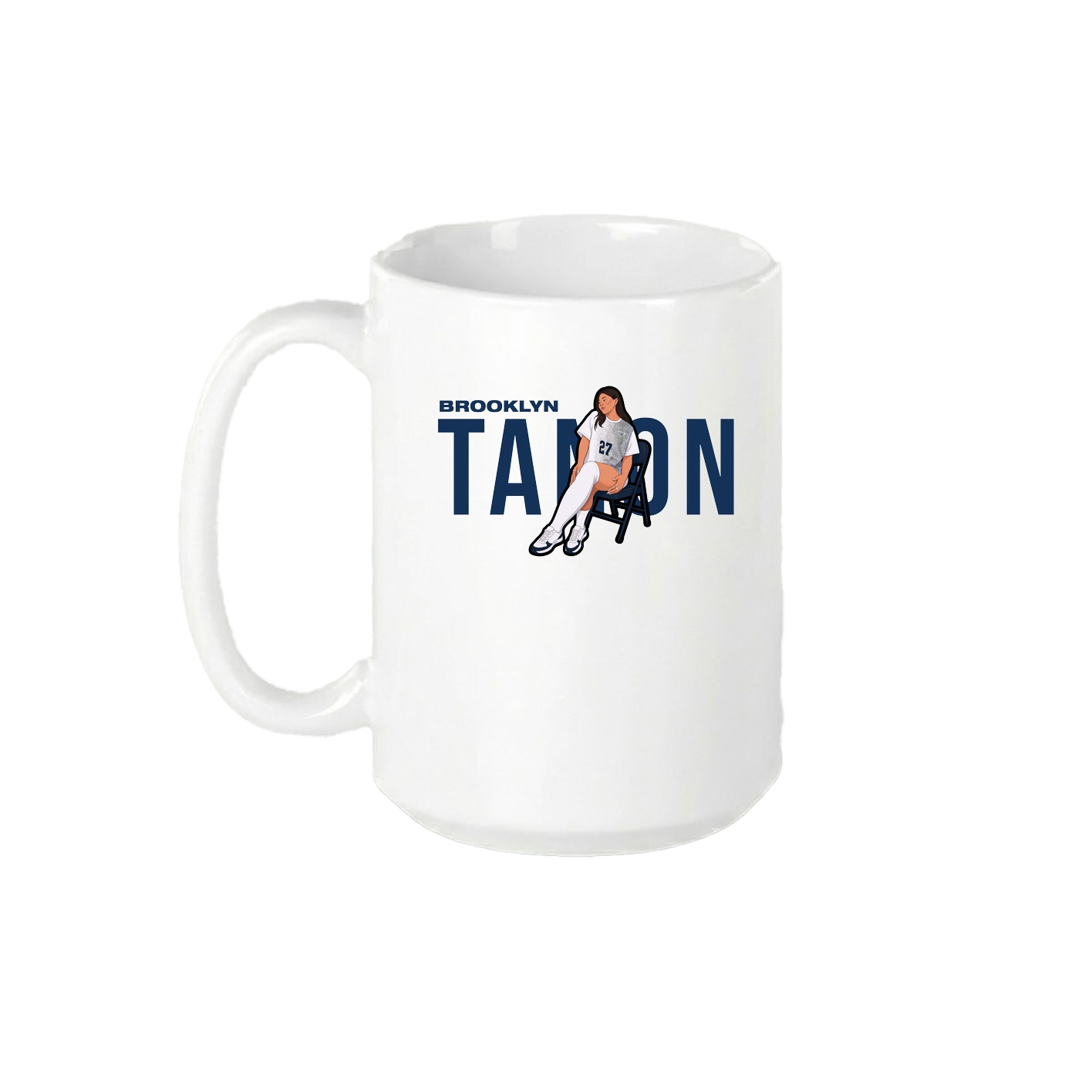15oz Coffee Mug — Player Name in White