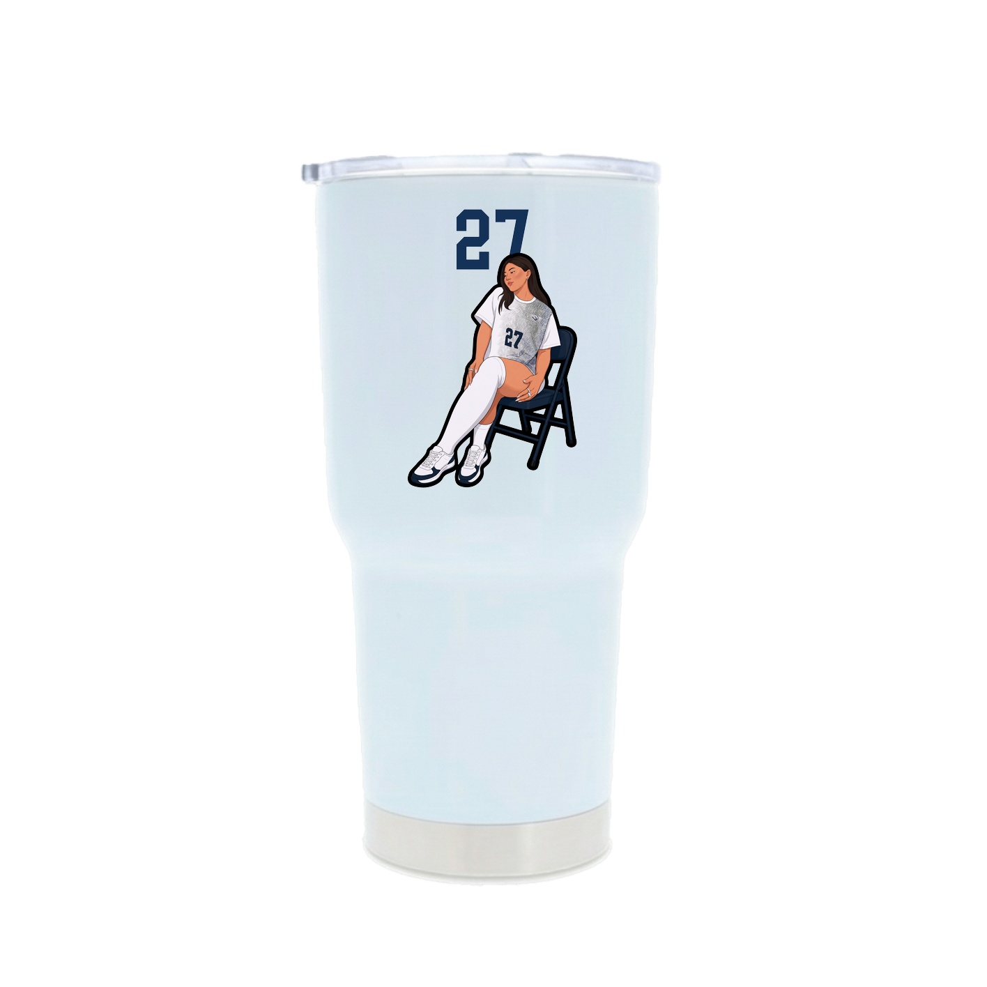 30oz Stainless Steel Tumbler — Number Top in White